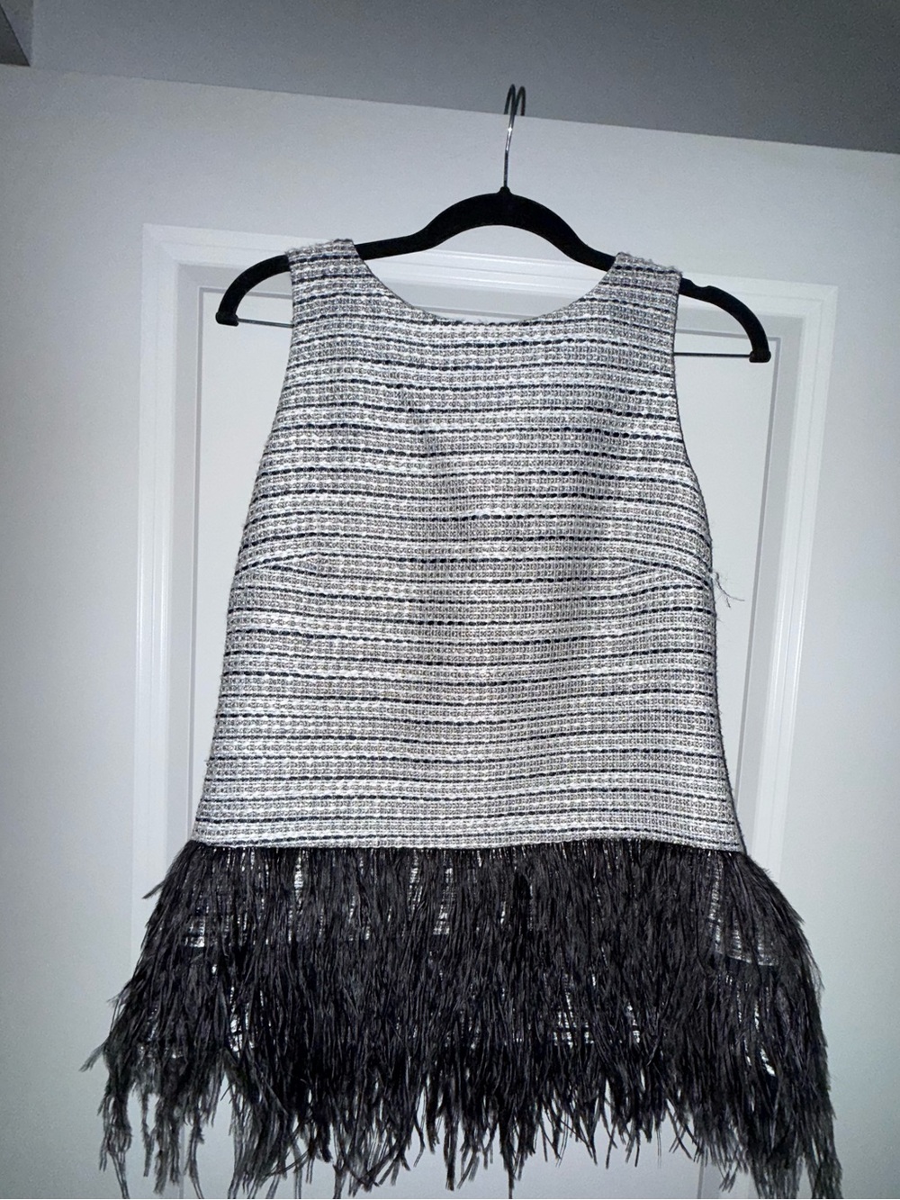 Sail to Sable Silver-Gray Tweed Top